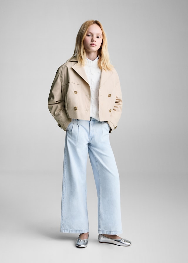 Mango Doppelreihige Jacke In Cropped-Länge