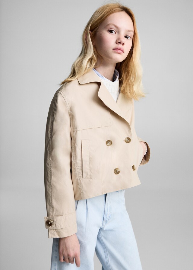 Mango Doppelreihige Jacke in Cropped-Länge