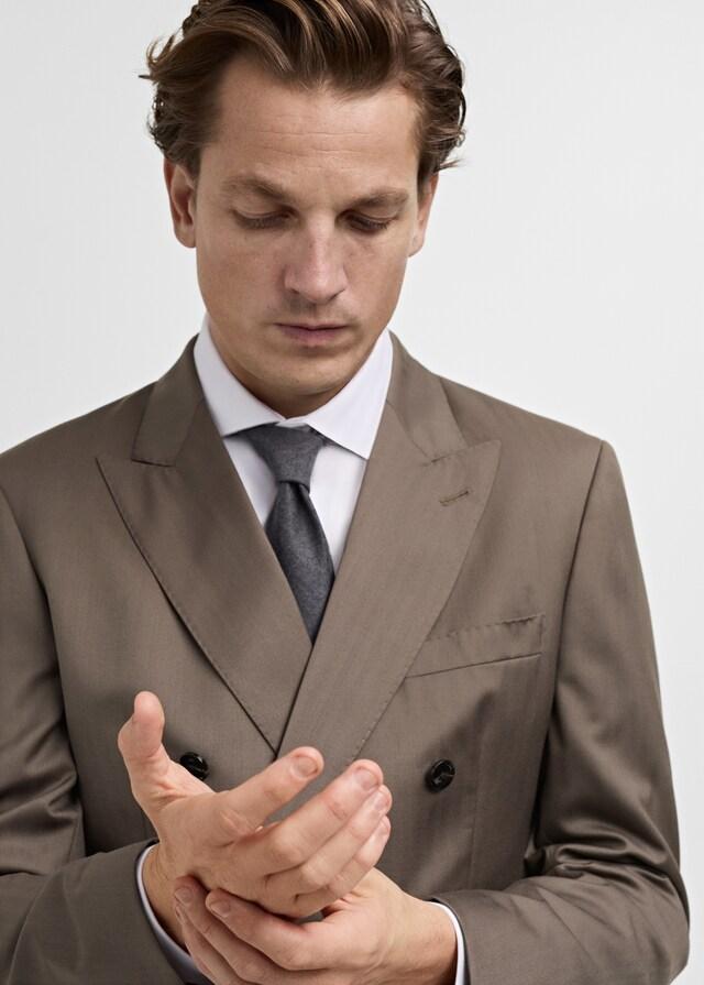 Mango Doppelreihiger Fischgrät-Sakko Aus 100 % Wolle