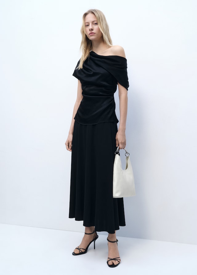 Mango Drapierte Kurzarmbluse