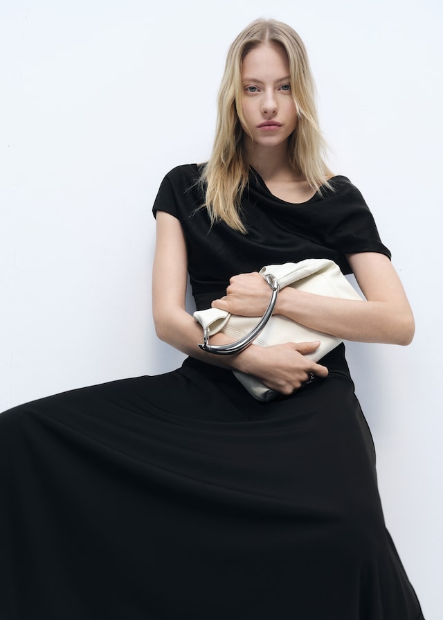 Mango Drapierte Kurzarmbluse