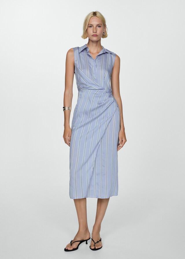 Mango Drapiertes Hemdblusenkleid