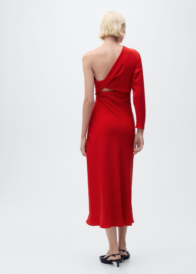 Mango Drapiertes Kleid Mit Asymmetrischem Design