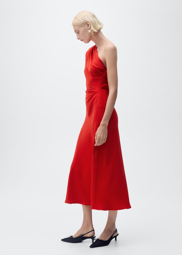 Mango Drapiertes Kleid Mit Asymmetrischem Design