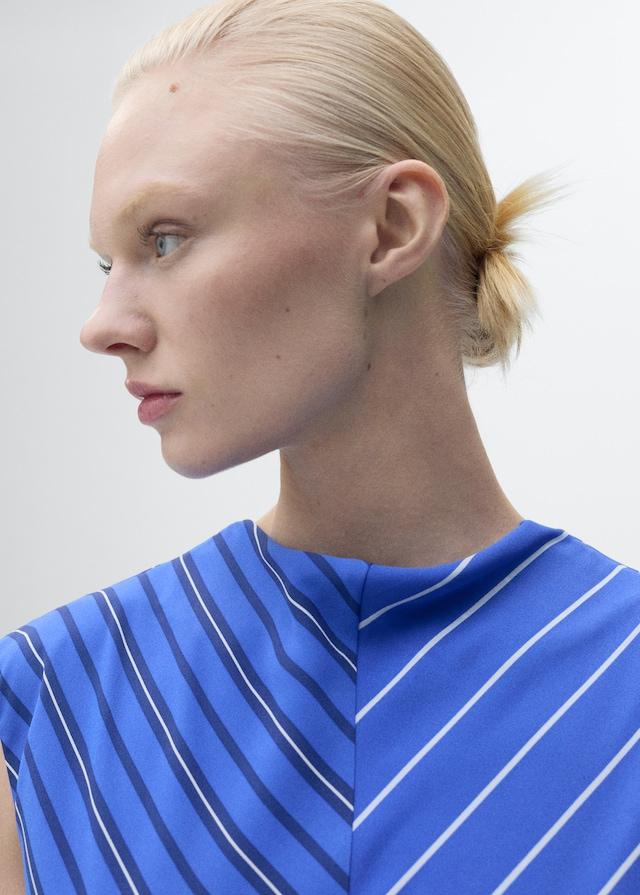 Mango Evasé-Kleid Mit Kombinierten Streifen