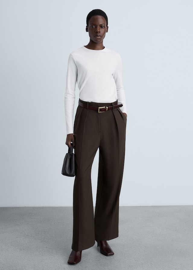 Mango Feines Rundhals-T-Shirt