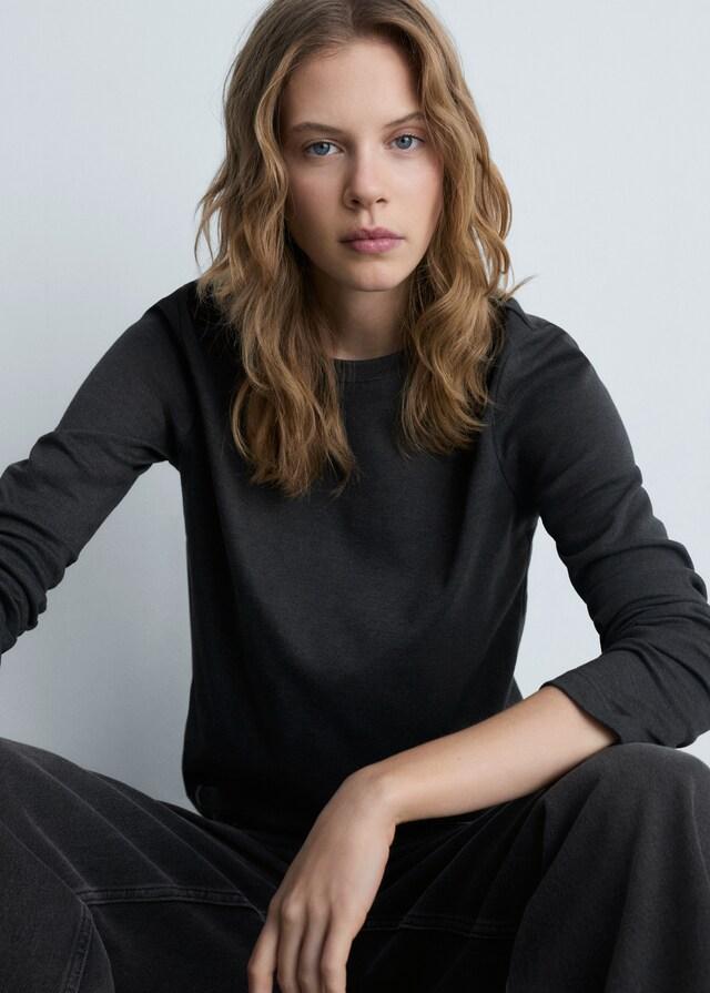 Mango Feines Rundhals-T-Shirt