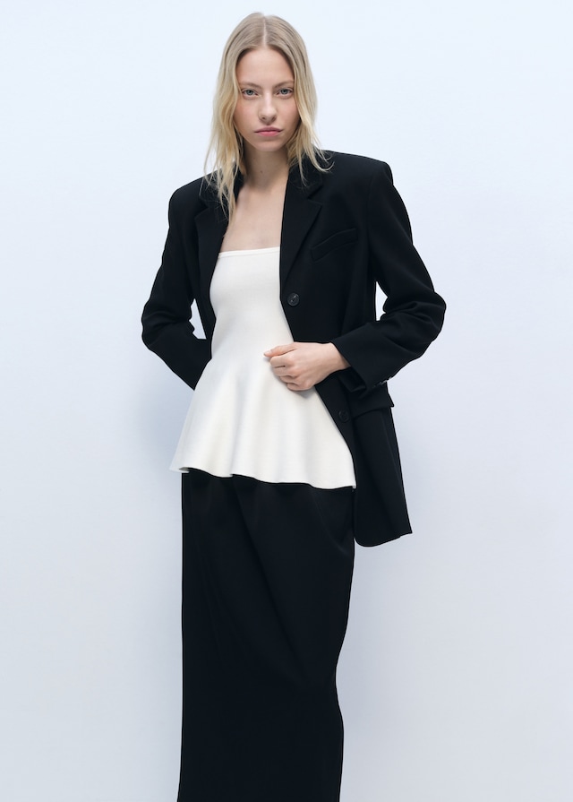 Mango Feinstrick-Peplum-Top