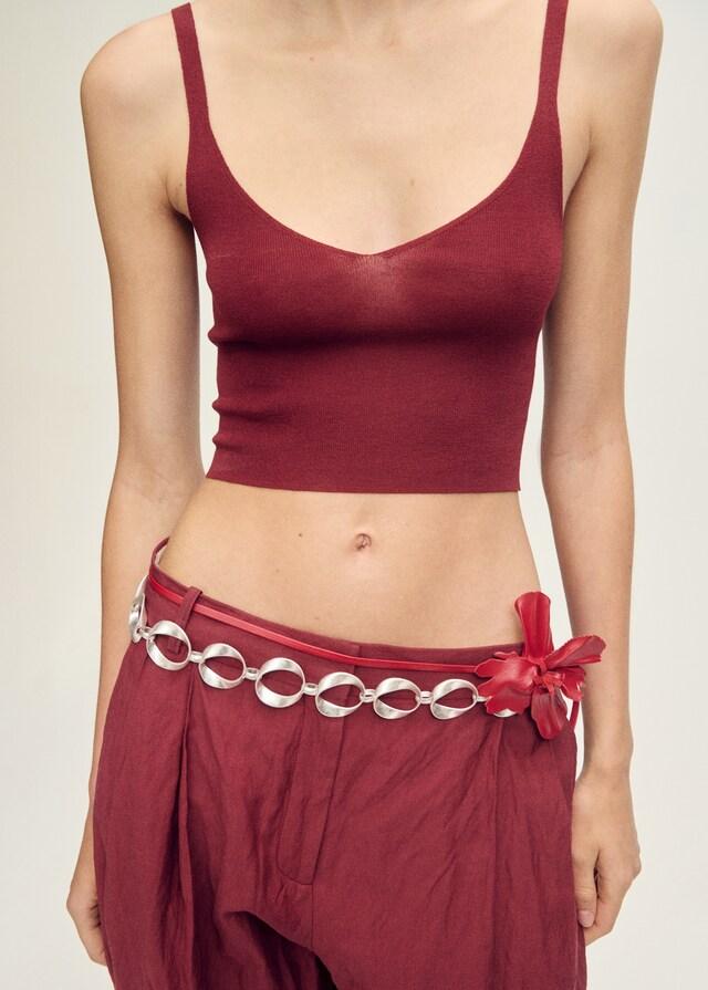 Mango Feinstrick-Top in Cropped-Länge