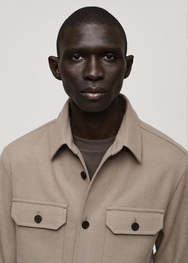 Mango Flanell-Overshirt Aus Wollgemisch