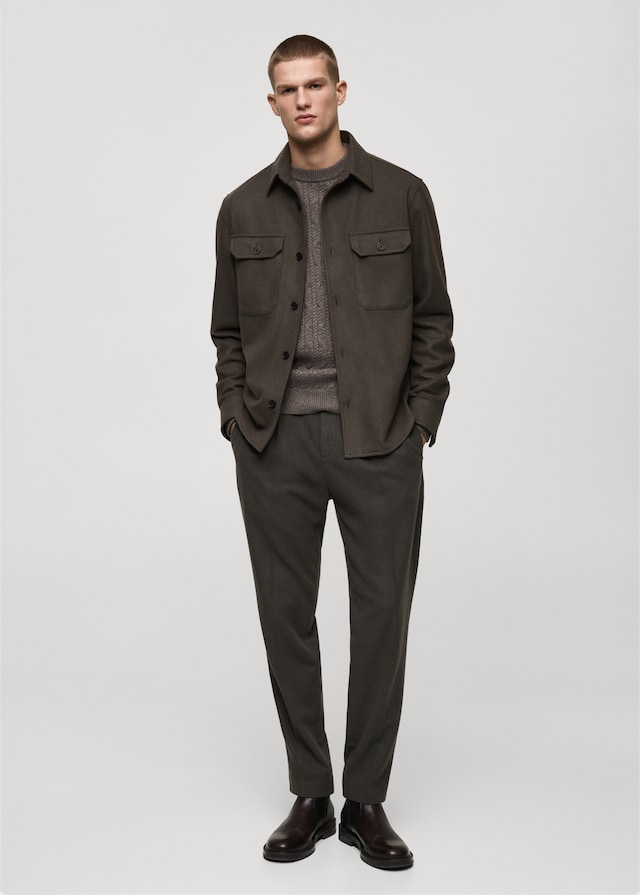 Mango Flanell-Overshirt Aus Wollgemisch