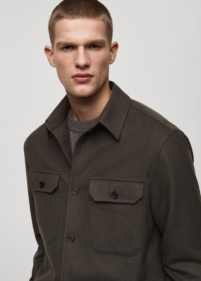 Mango Flanell-Overshirt Aus Wollgemisch