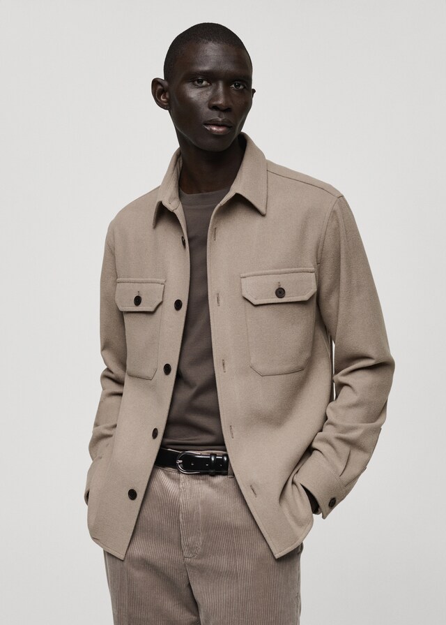 Mango Flanell-Overshirt aus Wollgemisch