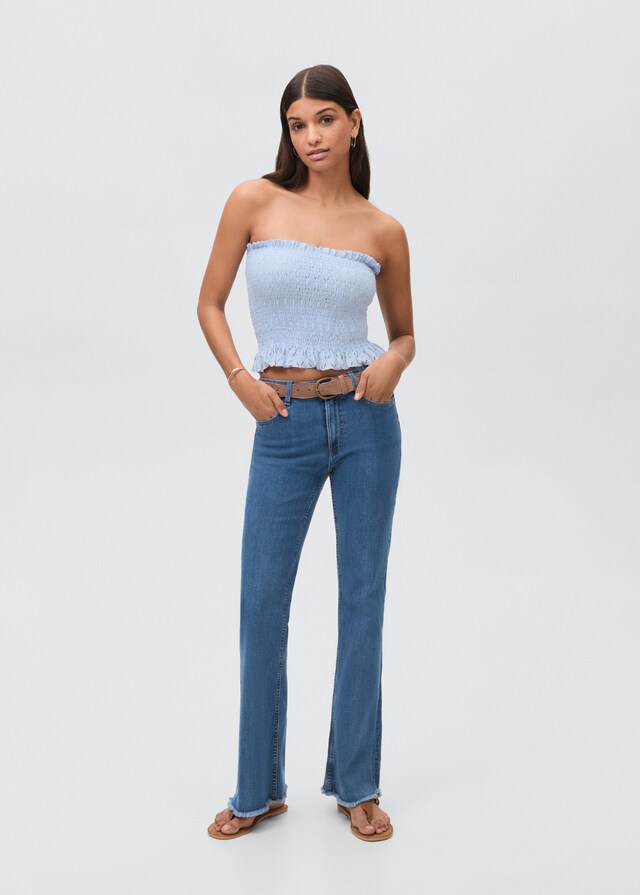 Mango Flared-Jeans Mit Ausgefranstem Saum