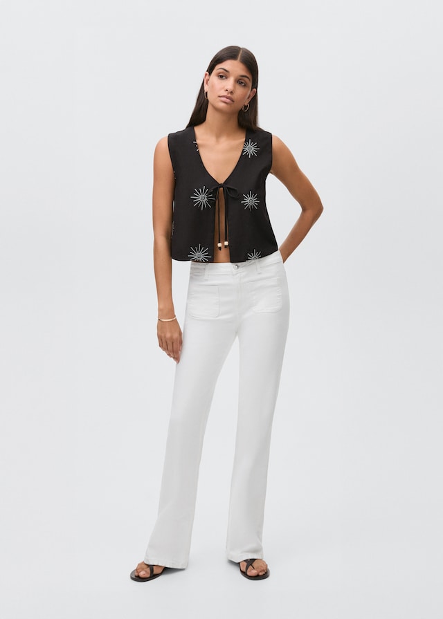 Mango Flared Jeans Mit Taschen