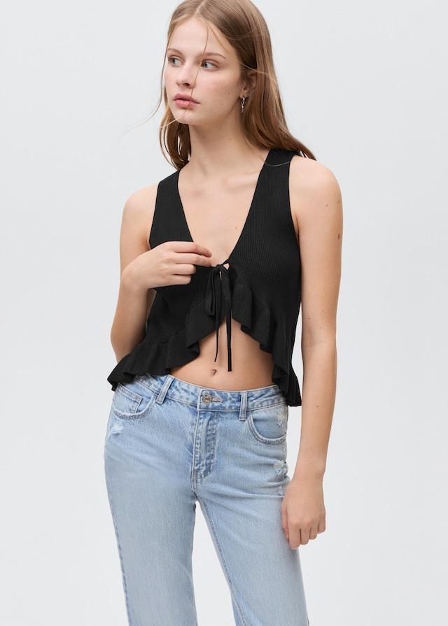 Mango Flared Jeans Mit Zierrissen