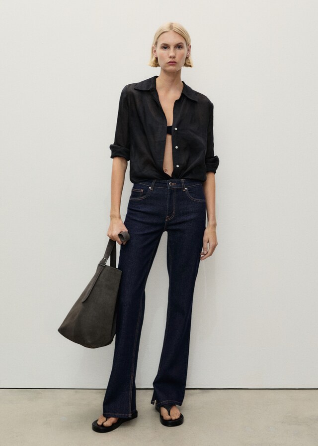 Mango Flared-Rinse-Wash-Jeans Mit Schlitzen