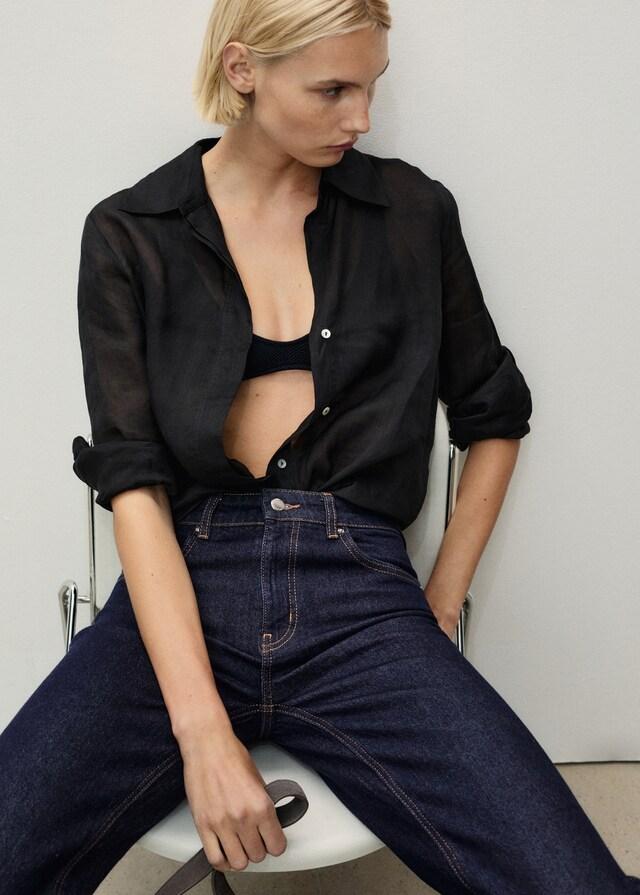 Mango Flared-Rinse-Wash-Jeans Mit Schlitzen