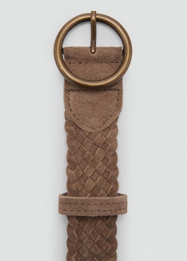 Mango Geflochtener Gürtel Aus Rauleder
