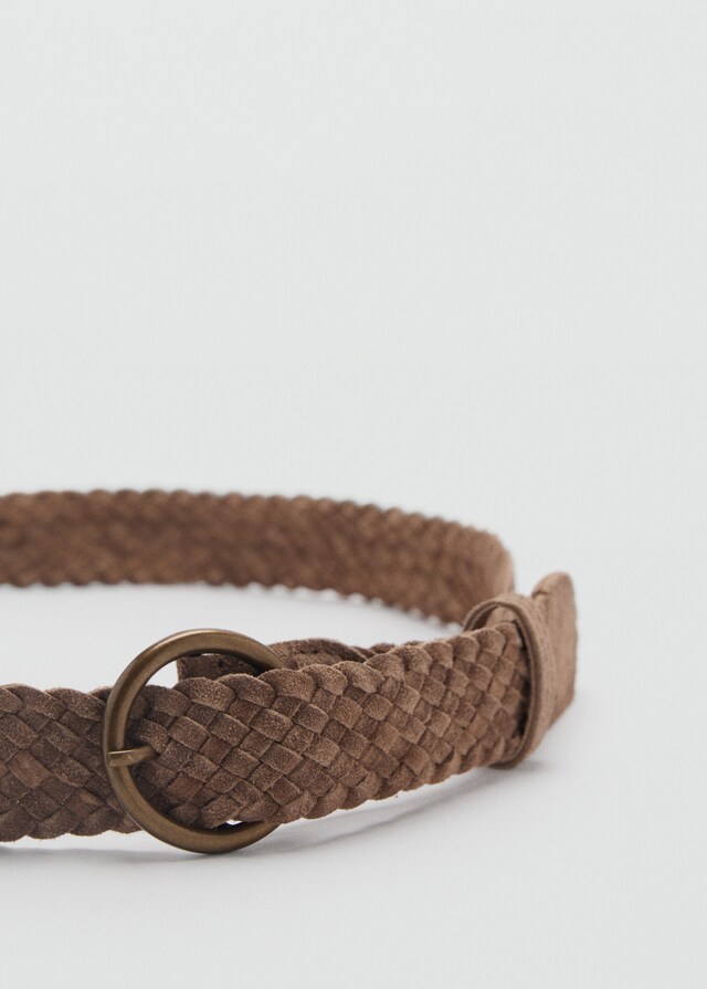 Mango Geflochtener Gürtel aus Rauleder