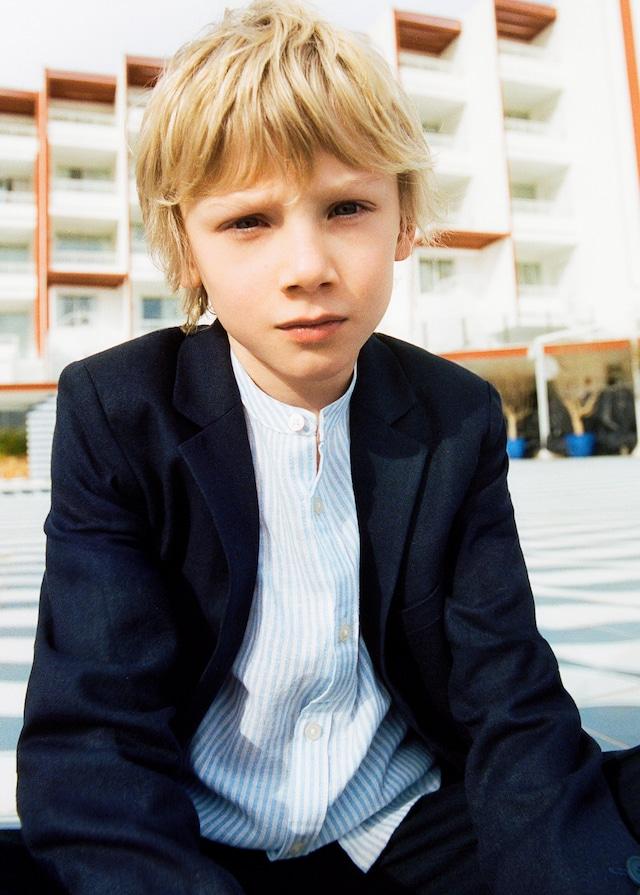 Mango Geknöpfter Leinenblazer