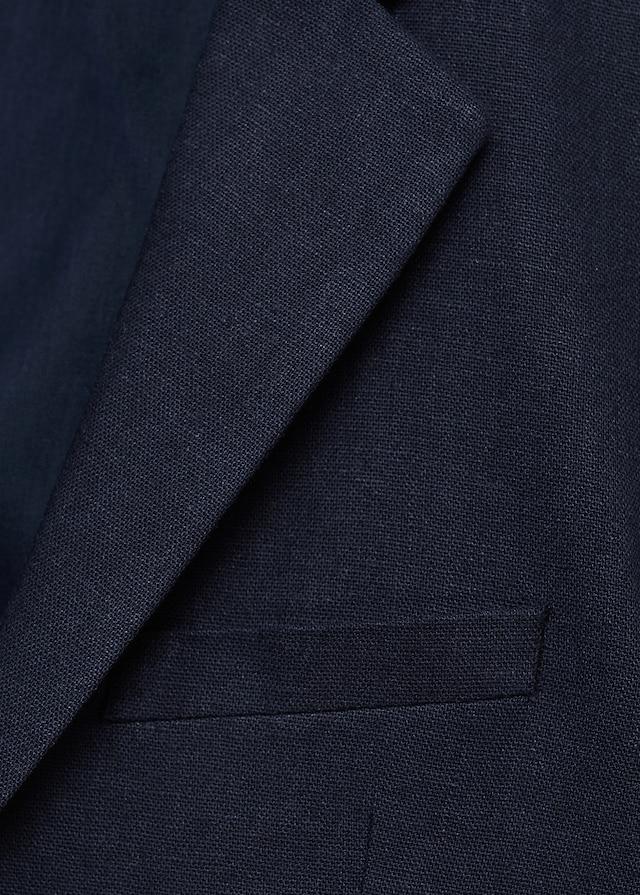 Mango Geknöpfter Leinenblazer