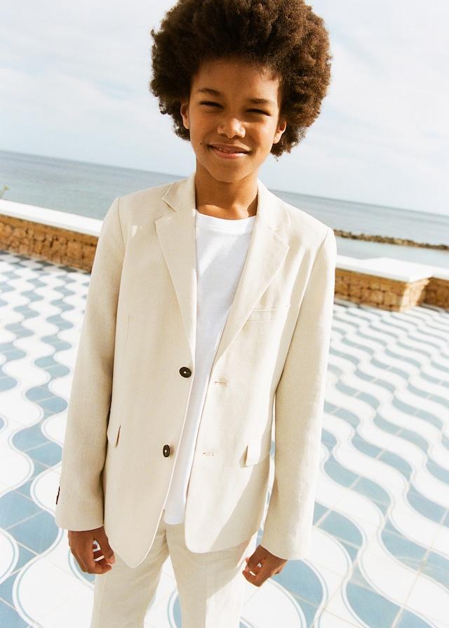 Mango Geknöpfter Leinenblazer