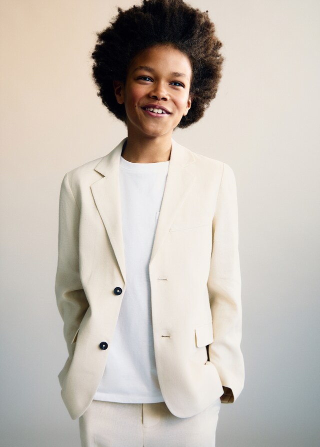 Mango Geknöpfter Leinenblazer