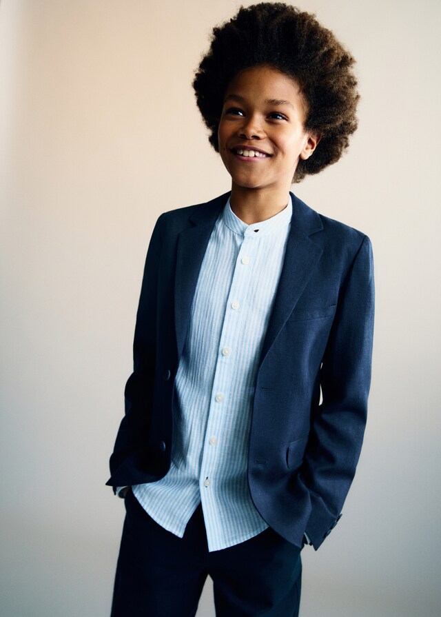 Mango Geknöpfter Leinenblazer