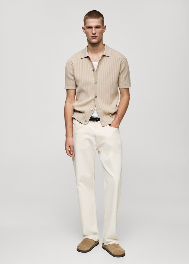 Mango Geknöpftes Poloshirt Mit Baumwollstruktur