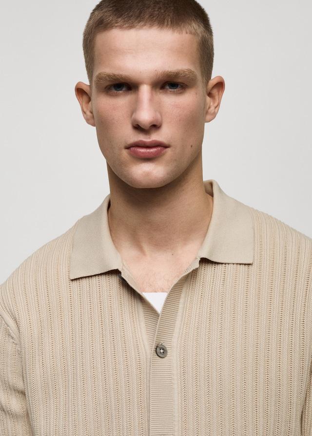 Mango Geknöpftes Poloshirt Mit Baumwollstruktur