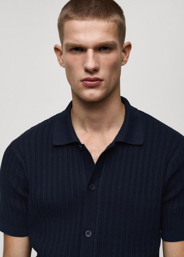 Mango Geknöpftes Poloshirt Mit Baumwollstruktur