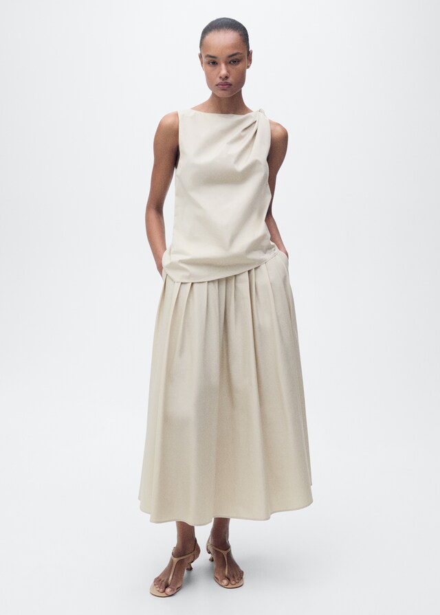 Mango Geknotetes Baumwoll-Top