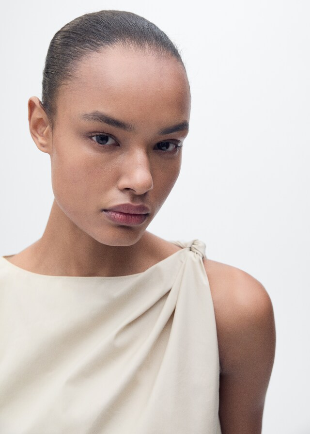 Mango Geknotetes Baumwoll-Top