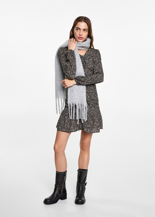 Mango Gekräuseltes Printkleid