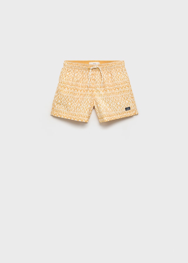 Mango Gemusterte Badeshorts Mit Kordelzug