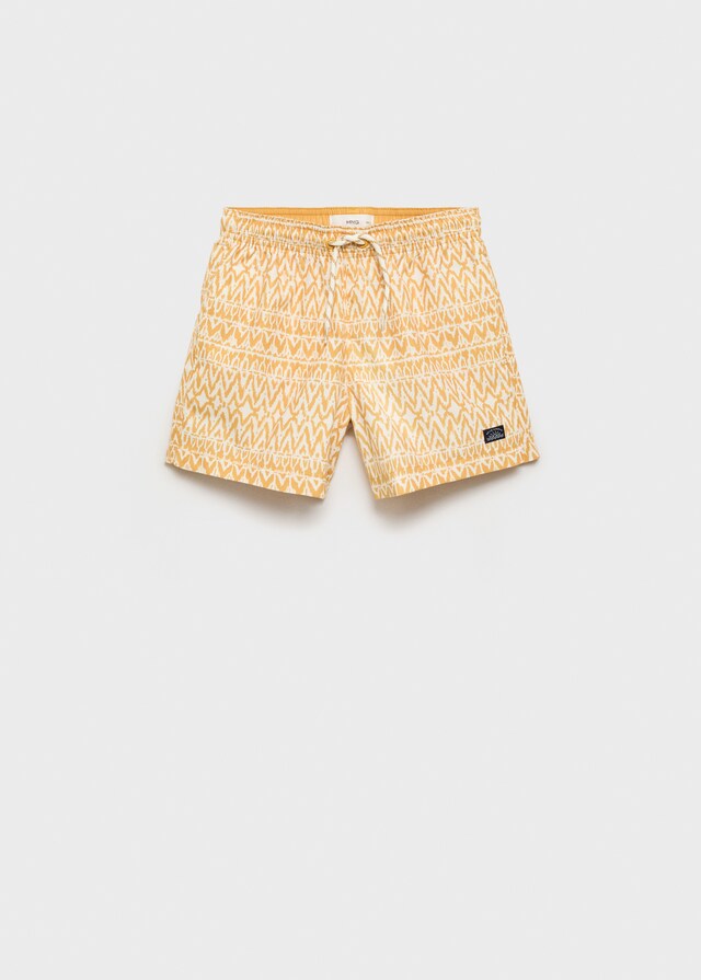 Mango Gemusterte Badeshorts mit Kordelzug