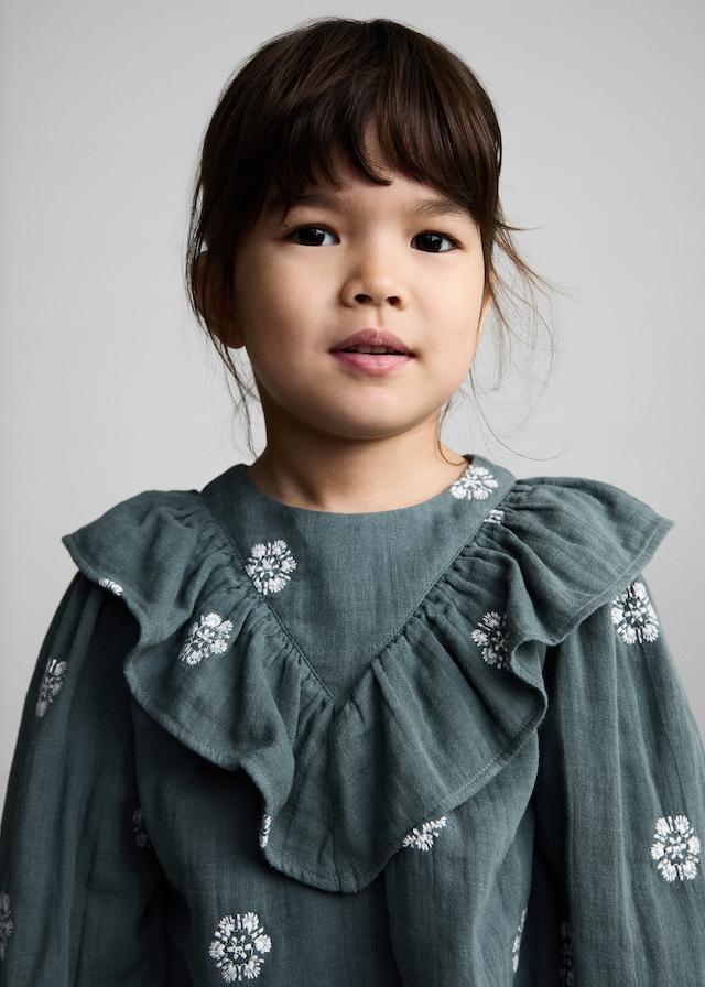 Mango Gemusterte Bluse Mit Volantdetails