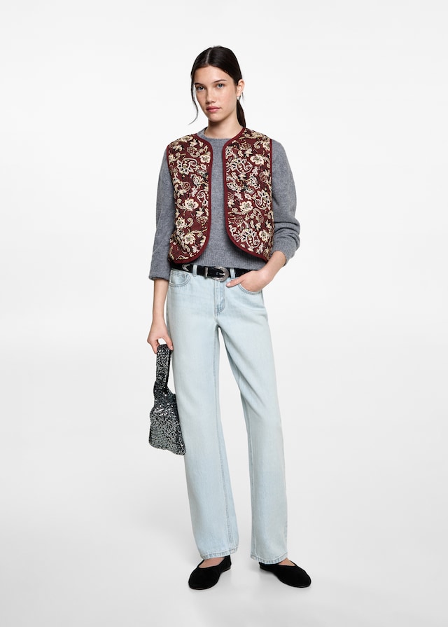 Mango Gemusterte Crop-Weste