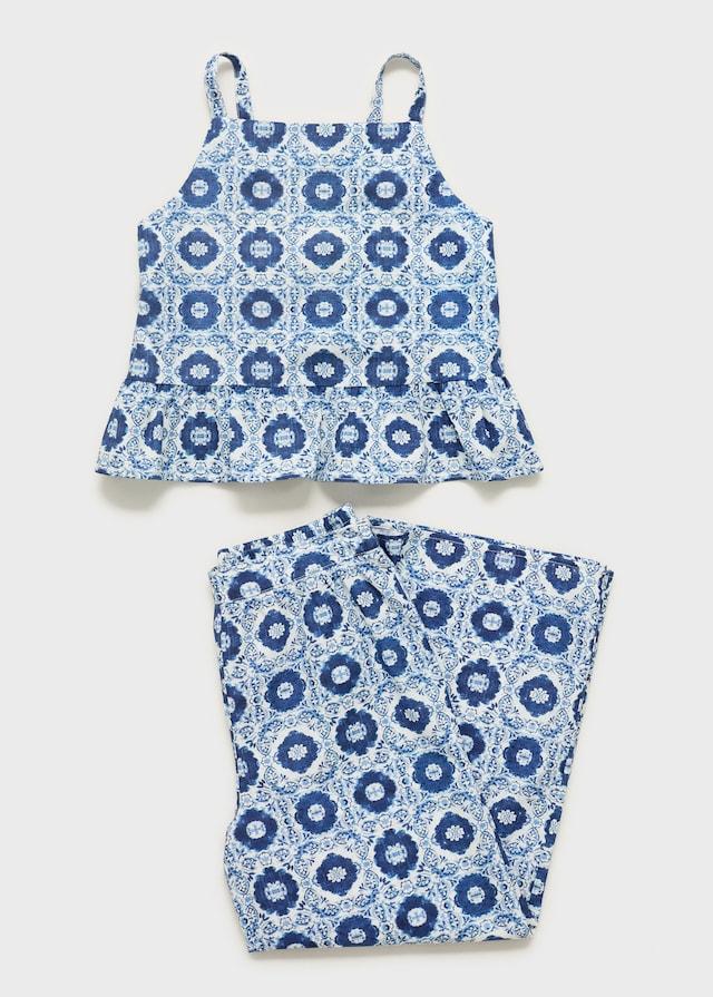 Mango Gemusterte Rüschenbluse