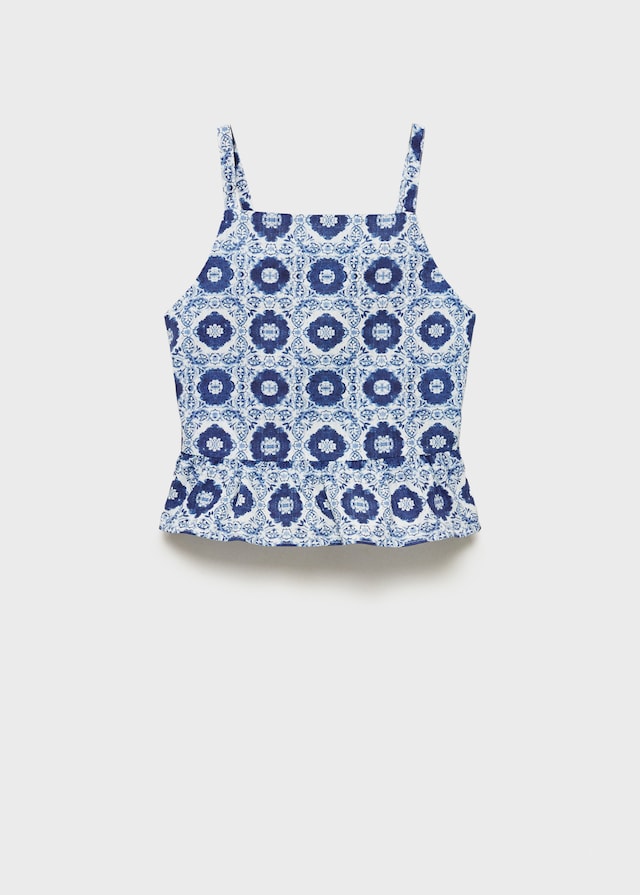 Mango Gemusterte Rüschenbluse