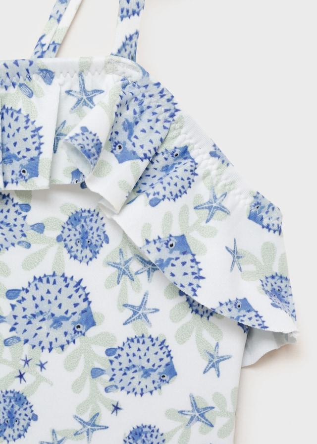 Mango Gemusterter Badeanzug Mit Rüschen