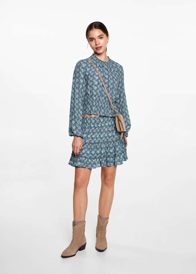 Mango Gemusterter Rüschenrock