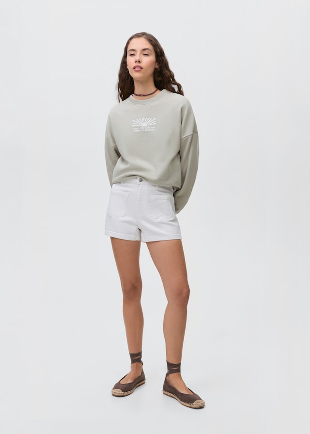 Mango Gemustertes Baumwoll-Sweatshirt