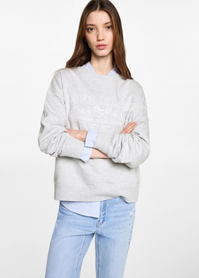 Mango Gemustertes Baumwoll-Sweatshirt