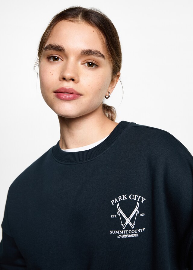 Mango Gemustertes Baumwoll-Sweatshirt