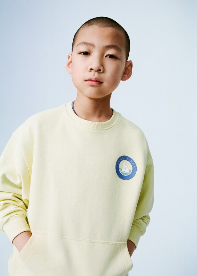 Mango Gemustertes Baumwoll-Sweatshirt