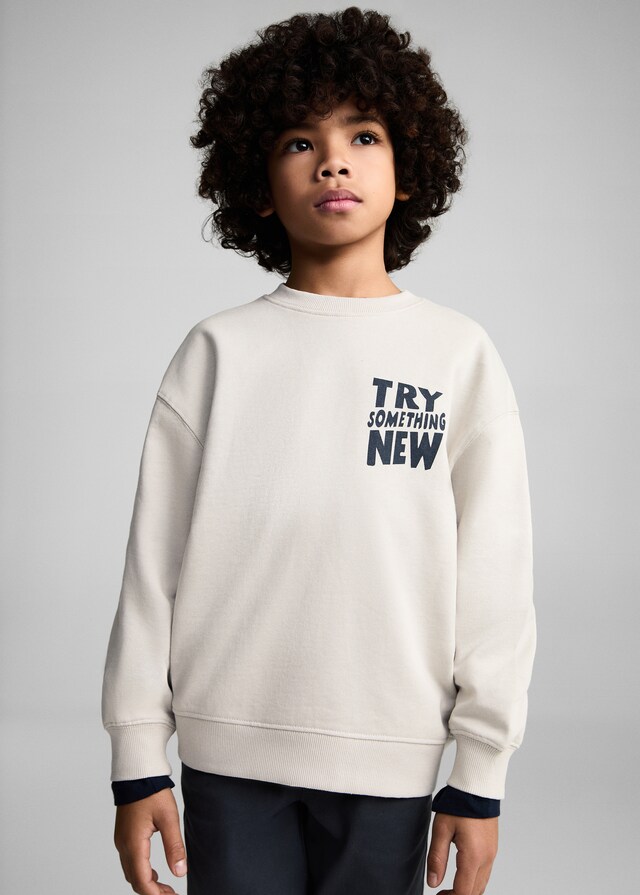 Mango Gemustertes Baumwoll-Sweatshirt