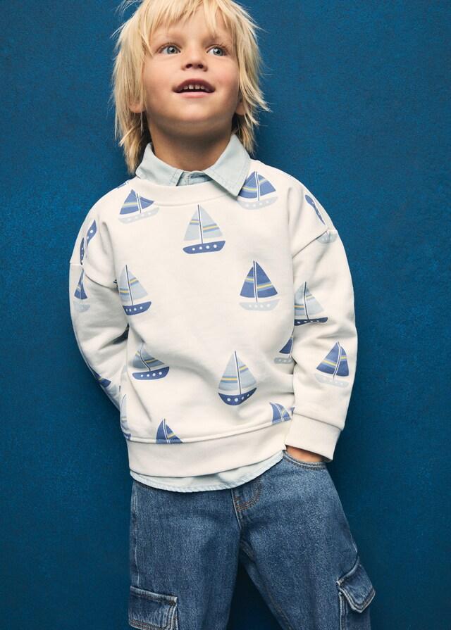 Mango Gemustertes Baumwoll-Sweatshirt