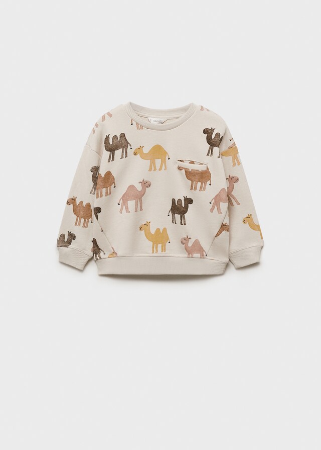 Mango Gemustertes Baumwoll-Sweatshirt